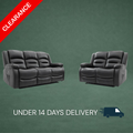 ANKARA GREY LEATHER RECLINER SET 3+2