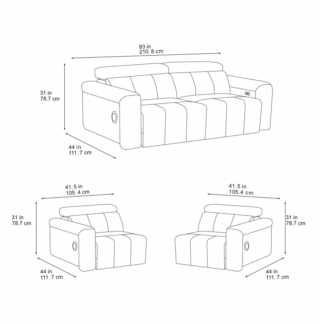 DALLAS 3 SEATER ELECTRIC SLIDER