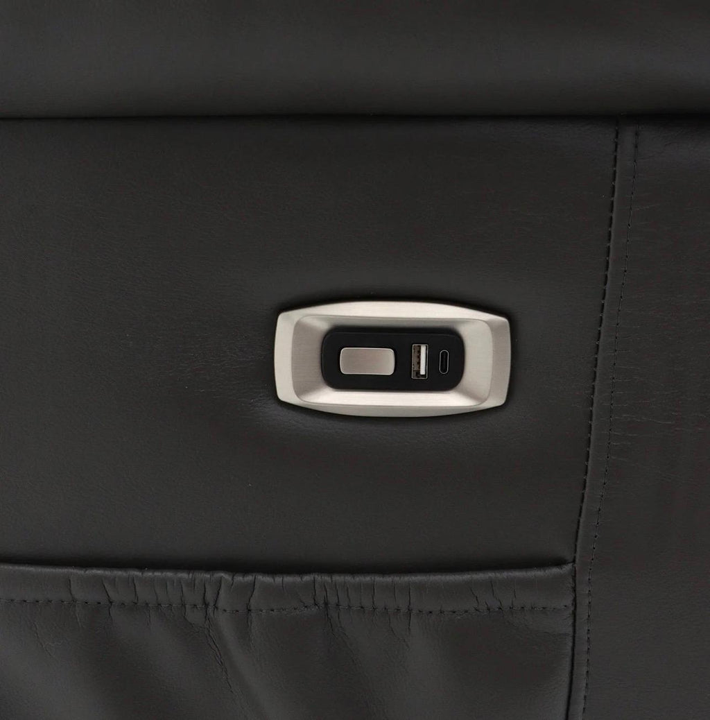 ANKARA GREY LEATHER RECLINER SET 3+2