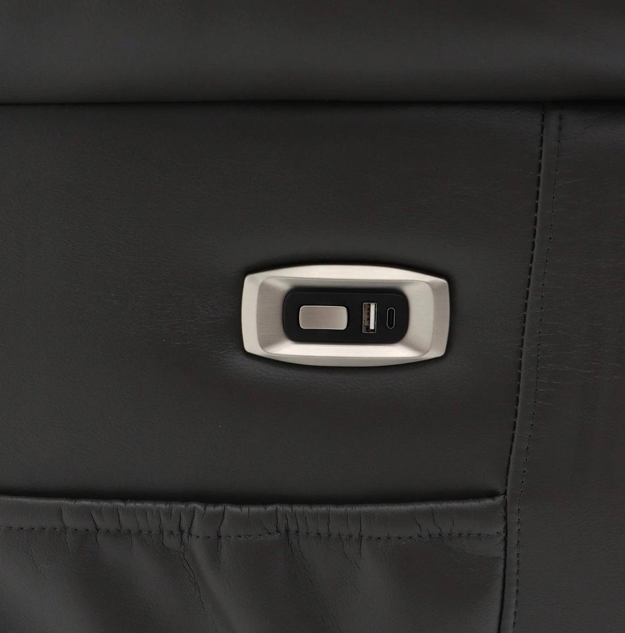 ANKARA GREY LEATHER RECLINER SET 3+2