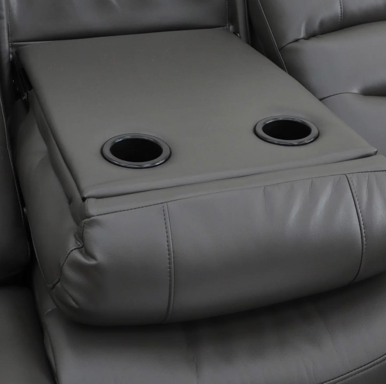 ANKARA GREY LEATHER RECLINER SET 3+2